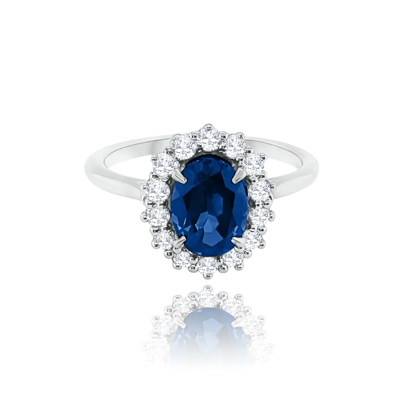 Affordable Gemstone Rings-Classic Sapphire & Diamonds Ring