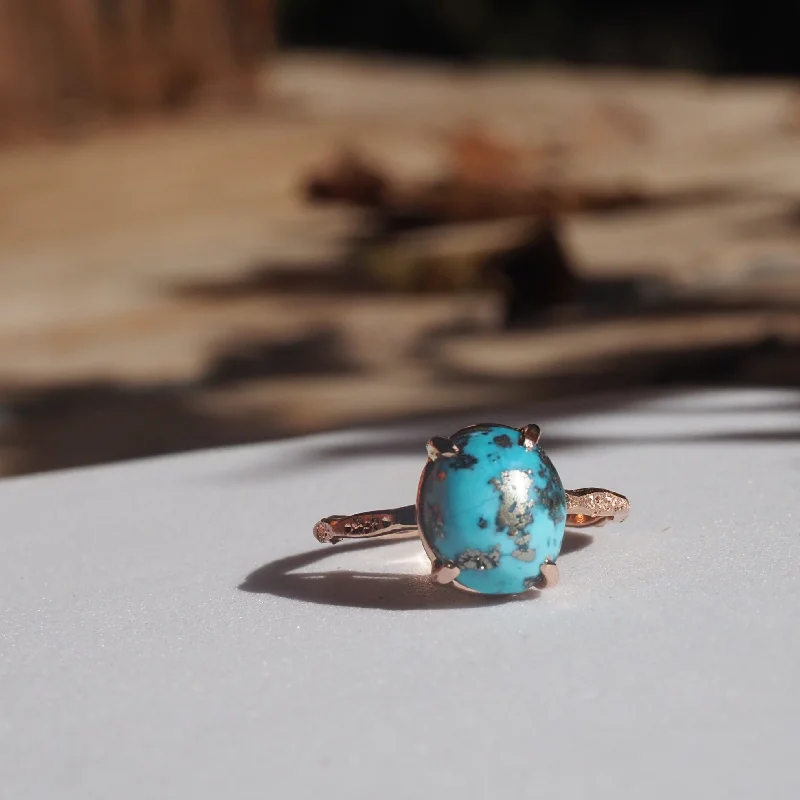 Simple Promise Wedding Rings-14k Turquoise Star Dust Ring