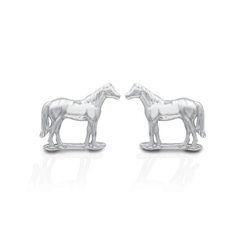 Colorful Drop Crystal Earrings-Kelly Herd Halter Horse Earrings-Sterling Silver