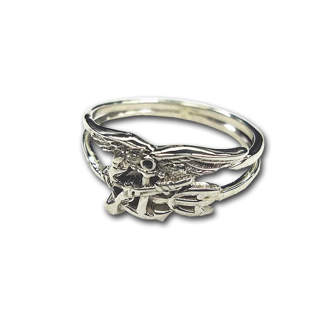 Fashionable Wedding Bands-Sterling Silver Ladies Trident Ring