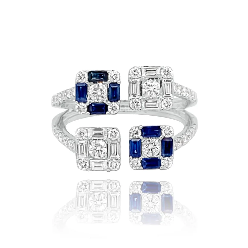 Artistic Diamond Rings-DIAMONDS & SAPPHIRES "SHAKMAT" RING.