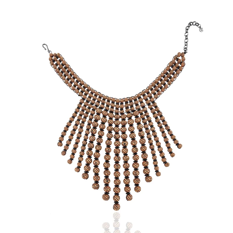 Lotus Necklaces-Ebony Bib - Wildwood