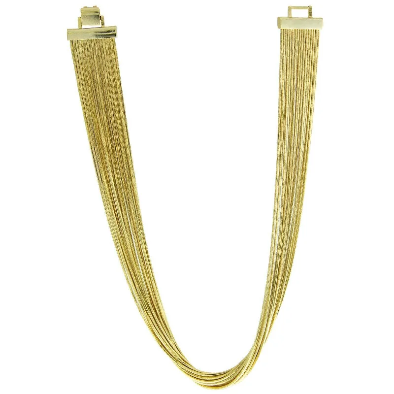 Luxury Gold Necklaces-1928 Jewelry Multi Herringbone Chain Necklace 17"