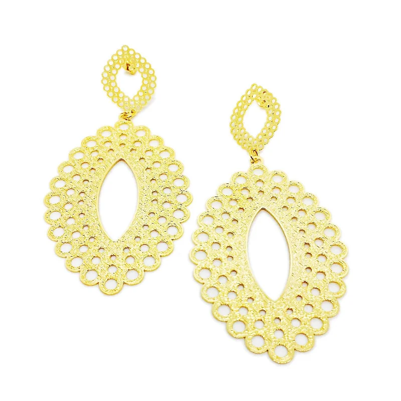 Geometric Gold Drop Earrings-Elipse Firenze Earrings