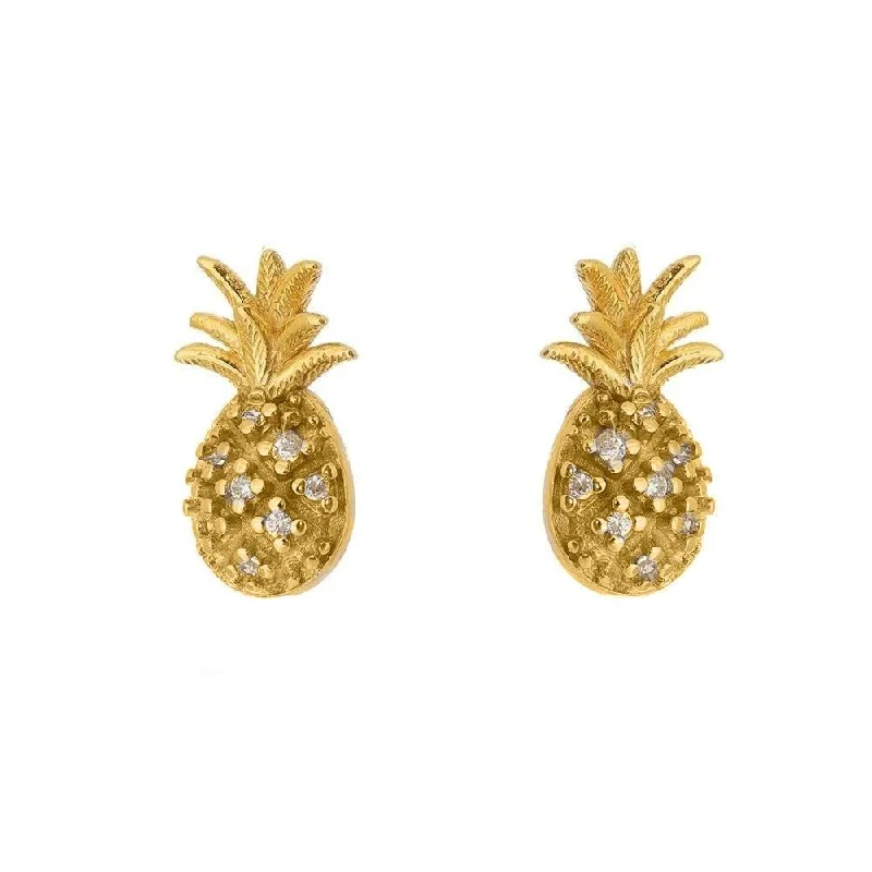 Gemstone Dangle Earrings-Pineapple Stud