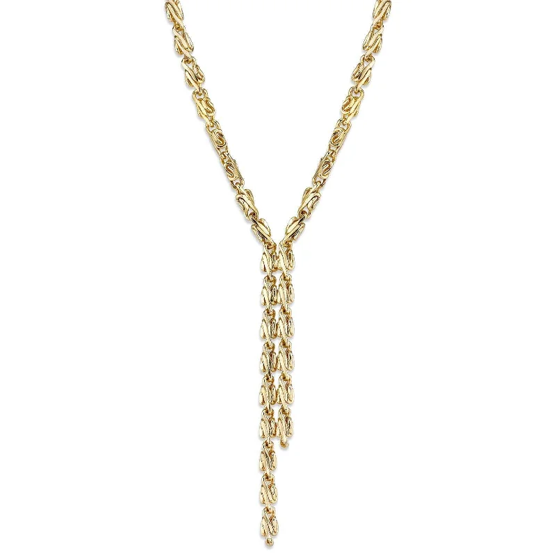 Statement Necklaces-2028 Jewelry Gold Fancy Link Chain Drop Necklace 16" + 3" Extender