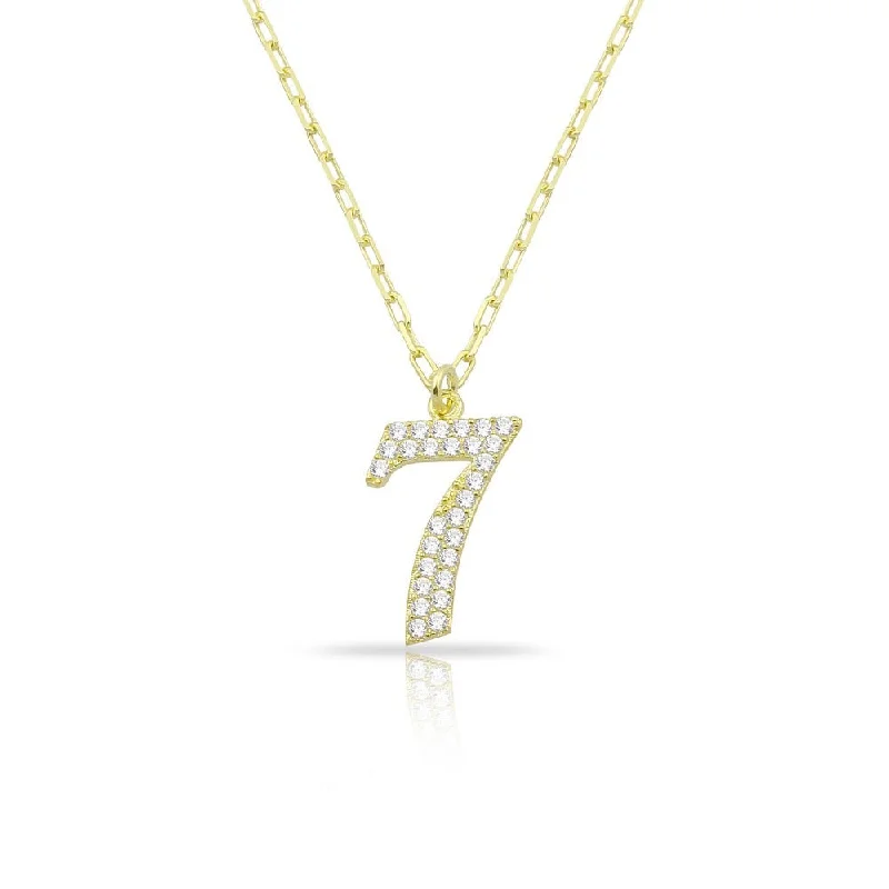 Personalized Gold Necklaces-Lucky Number Link Necklace