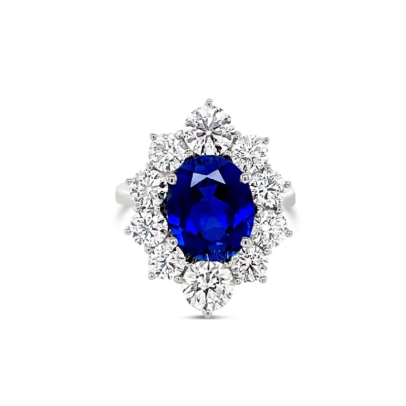 Women’s Engagement Ring Sets-Oval cut Sapphire & Diamonds "Royal" Ring