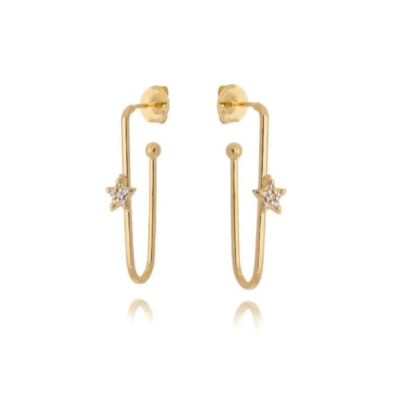 Long Gold Earrings-Stars Above Earrings