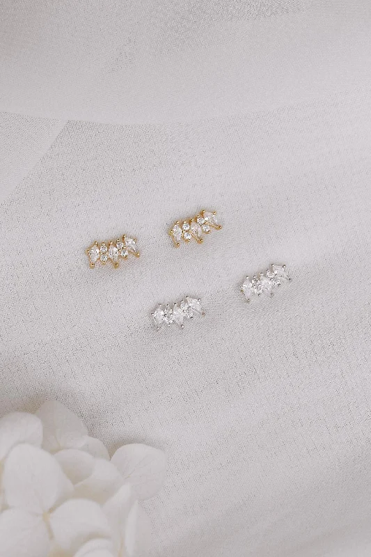 Luxury Hoop Stud Earrings-Ornella - Sterling Silver Stud Earrings