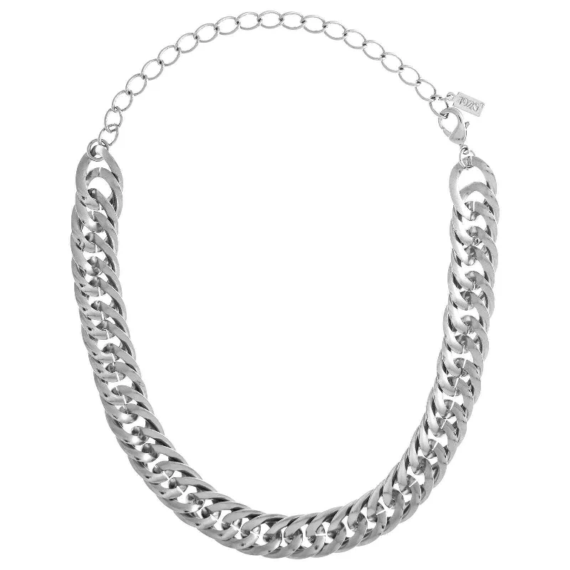 Colorful Necklaces-1928 Jewelry Silver Curb Link Chain Choker Necklace 12" + 5" Extender