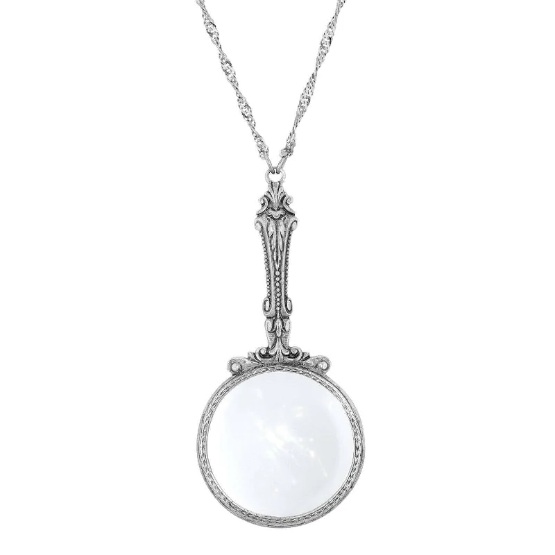 Romantic Necklaces-1928 Jewelry Magnifying Glass Pendant Necklace 28" - Magnification Power: 2X