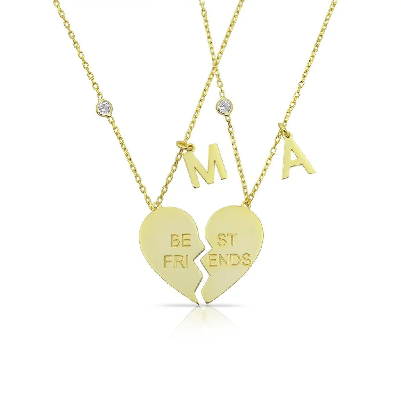 Zodiac Pendant Necklaces-BFF Initial Personalized Neckace