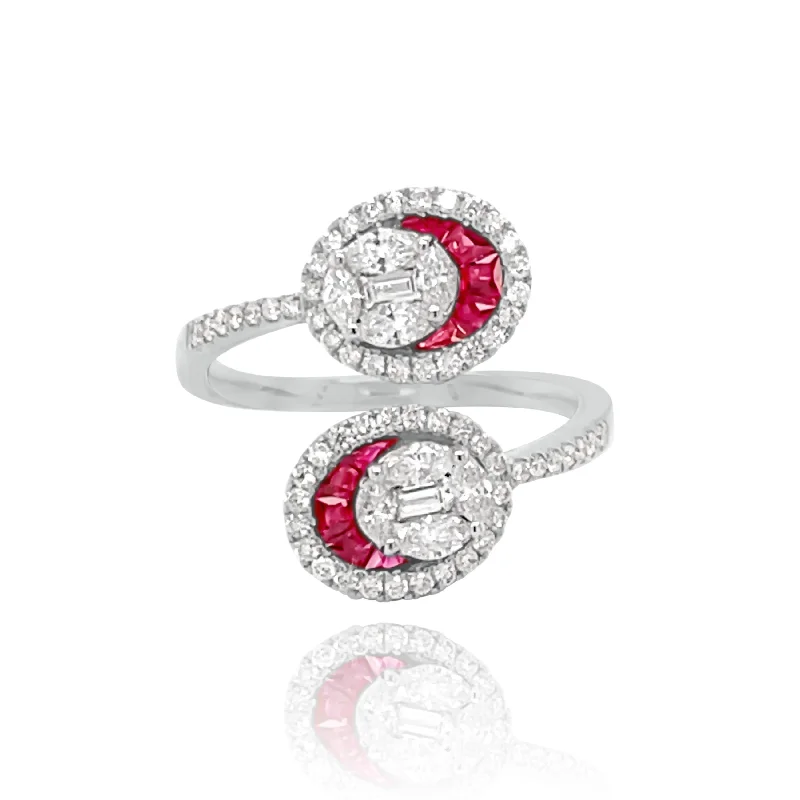 Custom Luxury Rings-DIAMONDS & RUBIES "INLOVE" RING.