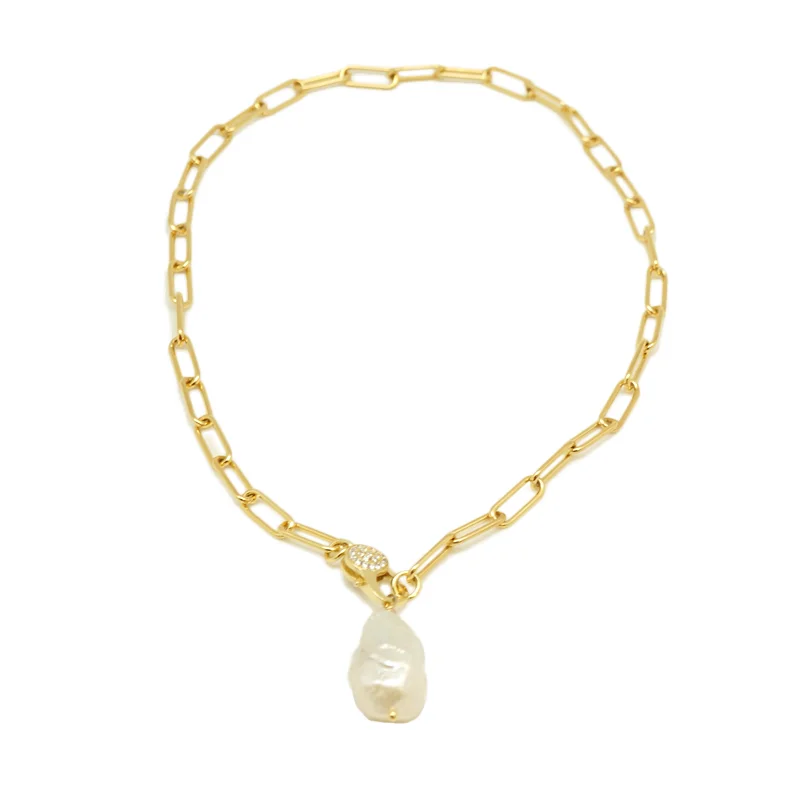 Zodiac Necklaces-Pearl Link Clasp Choker