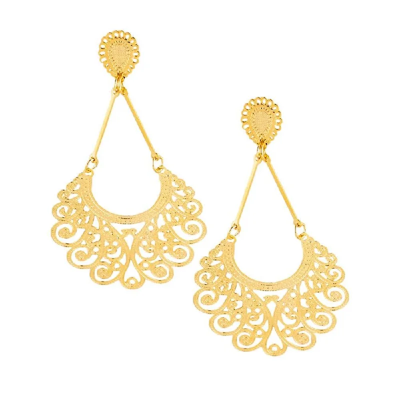 Bold Gold Earrings-Chaton Margarita Drop