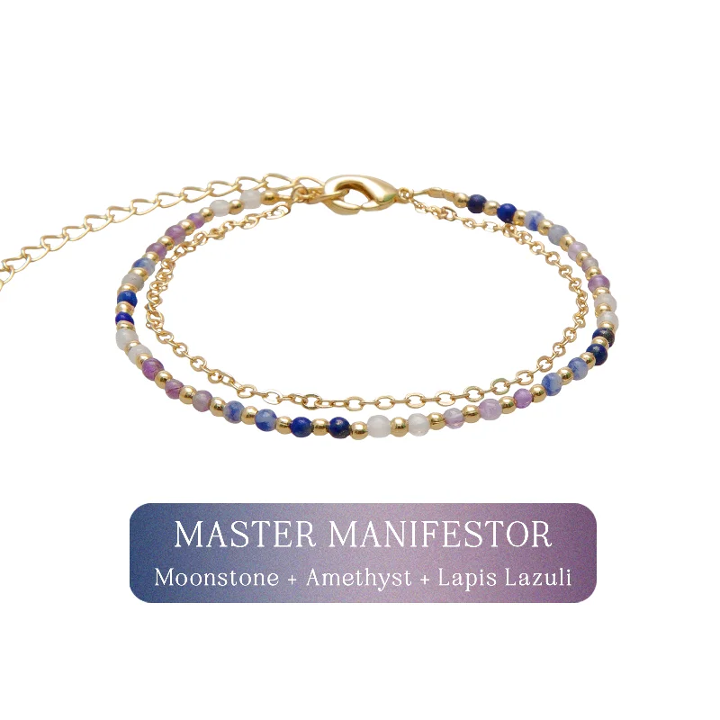 Custom Bracelets with Initial Charms-Master Manifestor 2mm Layered Healing Bracelet