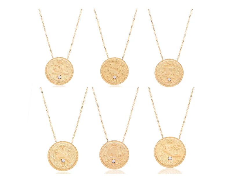 Statement Pendant Necklaces-Zodiac Necklace