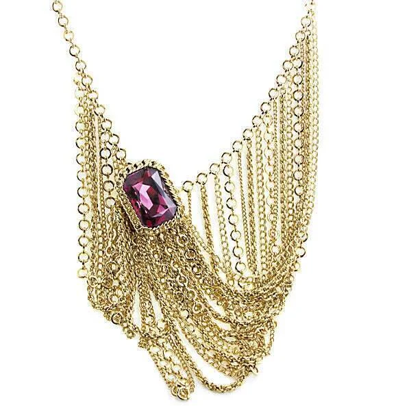 Cross Necklaces-1928 Jewelry Austrian Crystal Amethyst Chain Bib Necklace 16" + 3" Extender