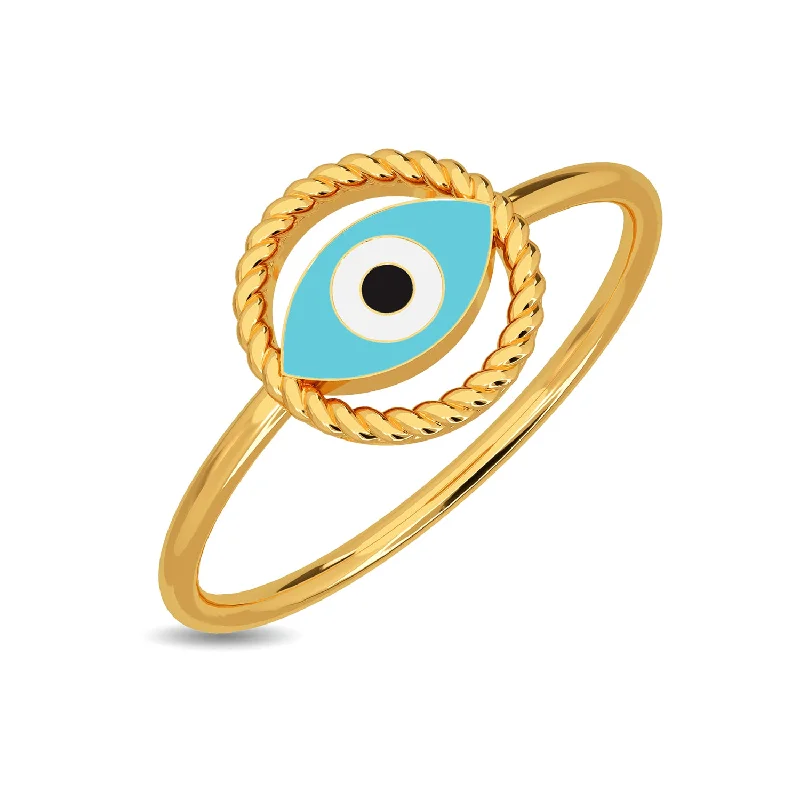 Simple Men’s Wedding Bands-Emine Evil Eye Ring