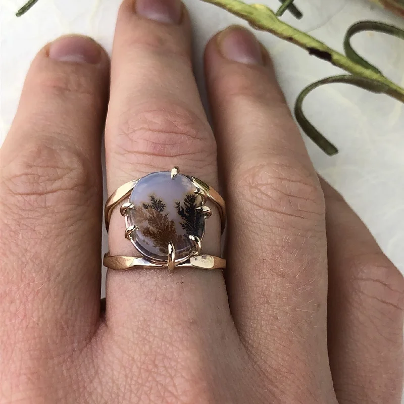 Custom Gemstone Wedding Bands-14K Autumn Echo Ring