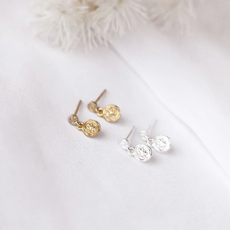 Custom Gold Earrings-Monique - 18ct Gold or Silver Plated Sterling Silver Stud Earrings