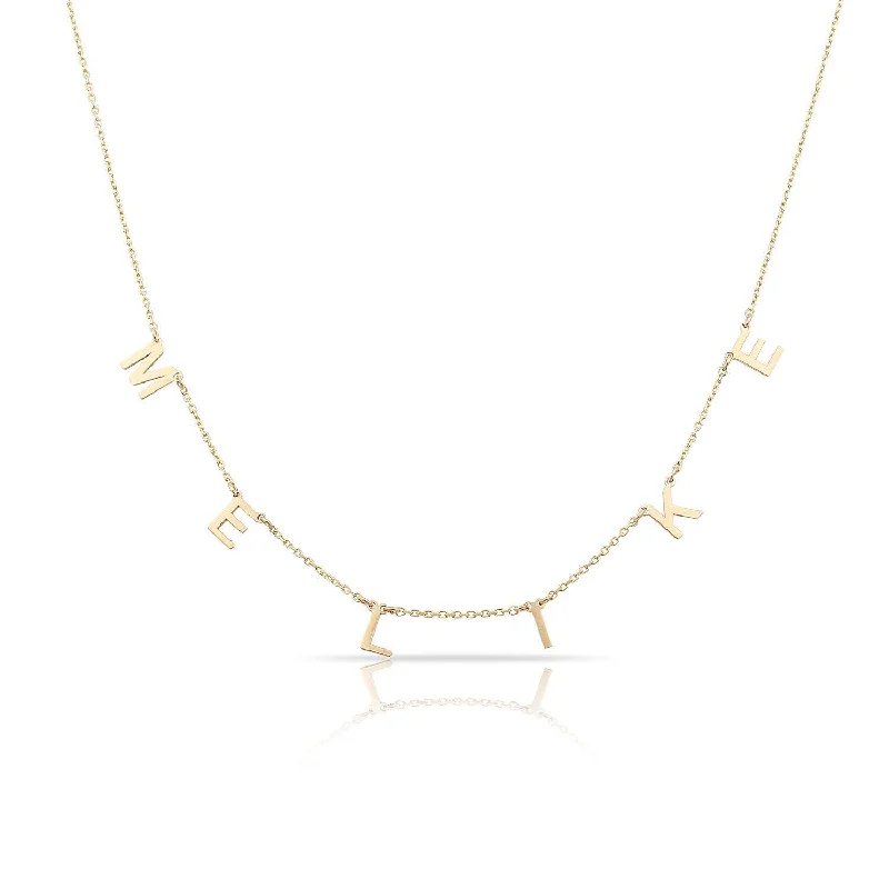 Double Chain Necklaces-Gold 14K Name Necklace