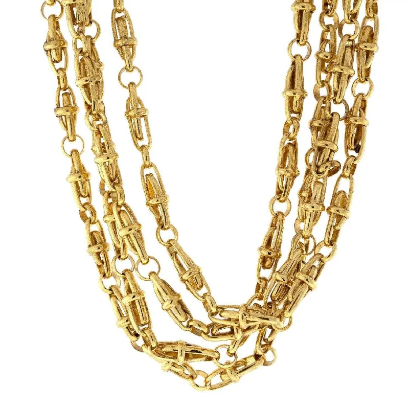 Protective Necklaces-Antiquities Couture Gold Artifact Four Tie Twisted Necklace 18"