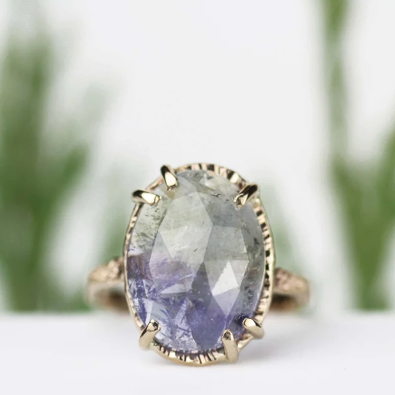 Luxury Gold Engagement Rings-Tanzanite Stardust Ring 14k Yellow Gold