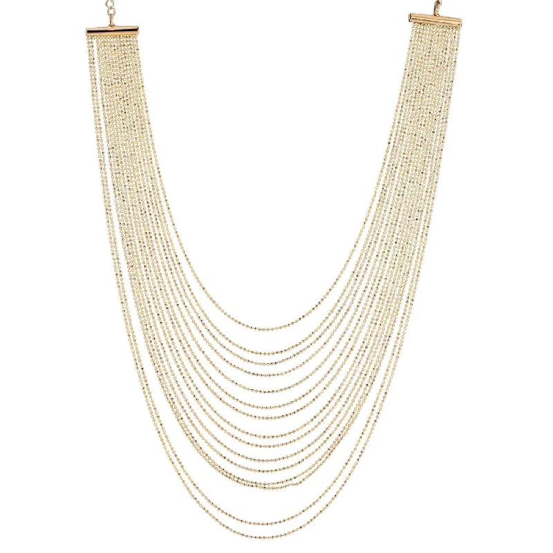 Sun Necklaces-1928 Jewelry Gold Multi Strand Ball Chain Necklace 14.5" + 3" Extension