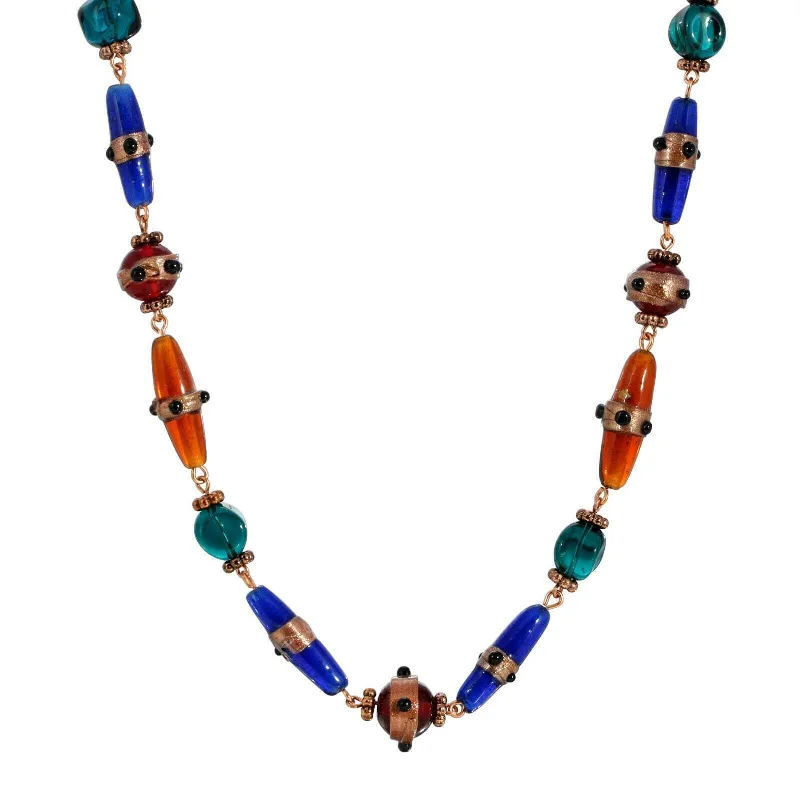 Infinity Heart Necklaces-1928 Jewelry Bohemian Multi Color Beaded Necklace 15" + 3" Extender