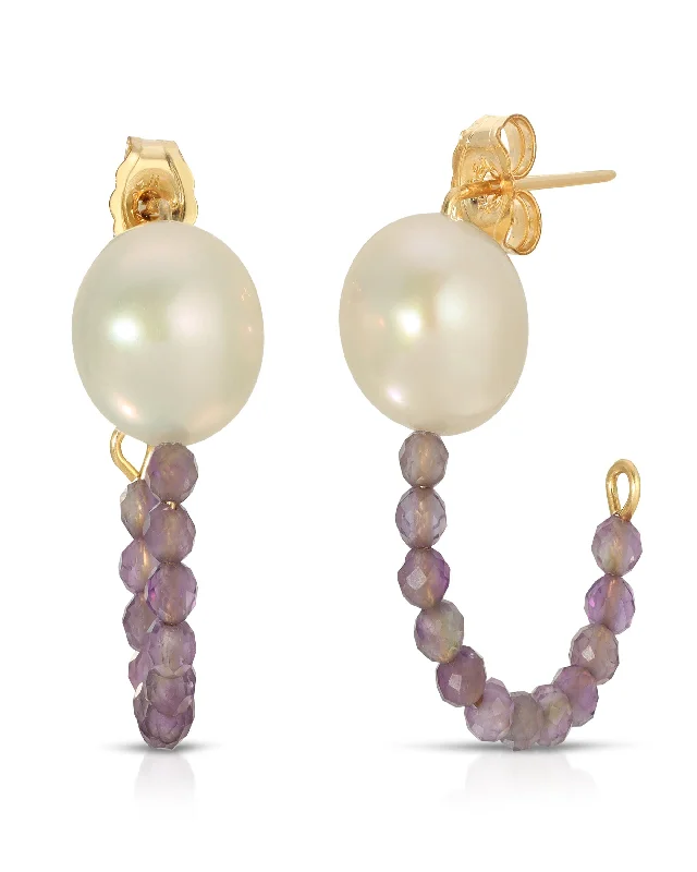 Crystal and Pearl Earrings-Shiloh Earrings