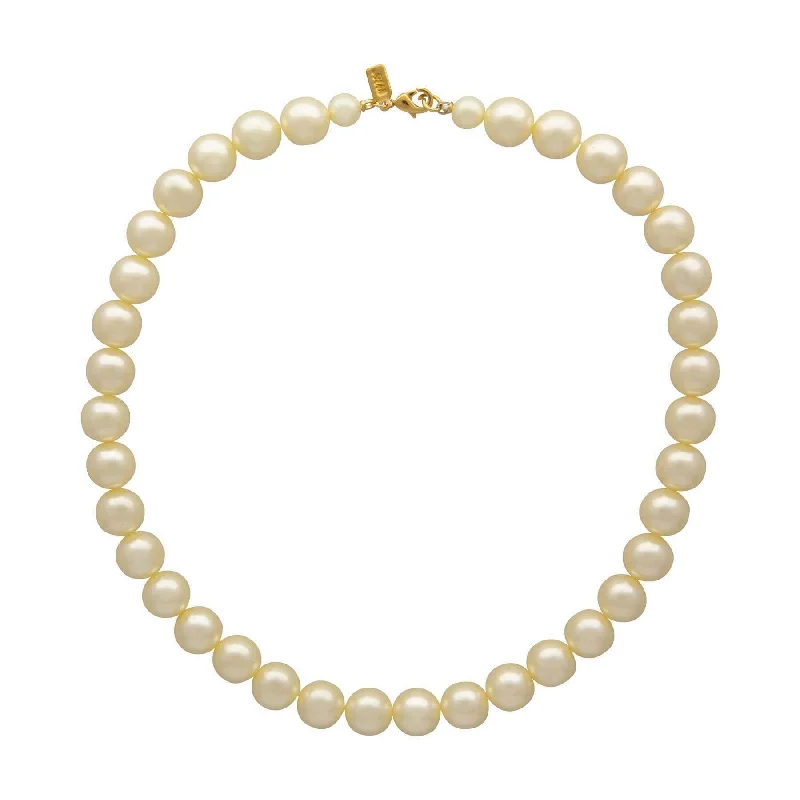 Zodiac Necklaces-1928 Jewelry White 12mm Faux Pearl Strand Necklace 18"