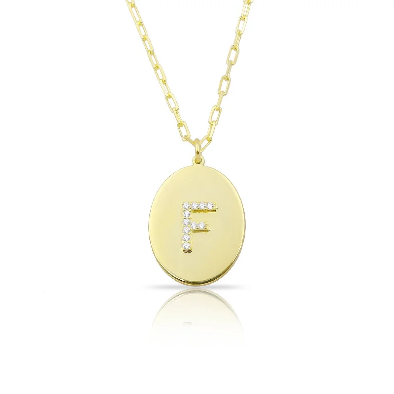 Statement Necklaces-Circle Initial Necklace