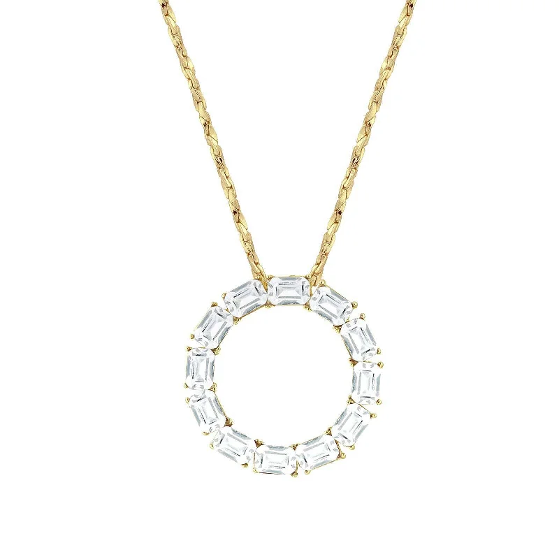 Designer Necklaces-1928 Jewelry Octagon Austrian Crystal Round Pendant Necklace 18"