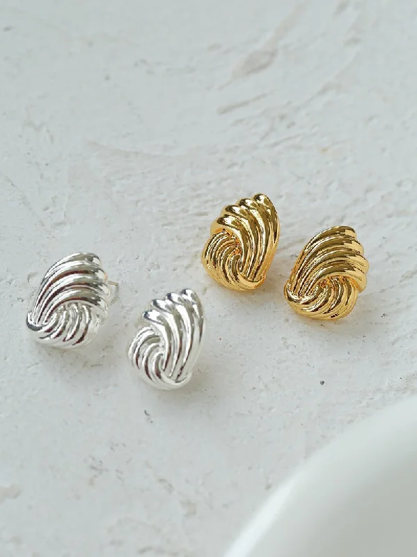 Geometric Crystal Earrings-Spiral Metal Wind Stripe Geometric Earrings