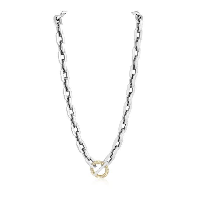 Luxury Necklaces-Rory Link Chain Toggle- Two Tone