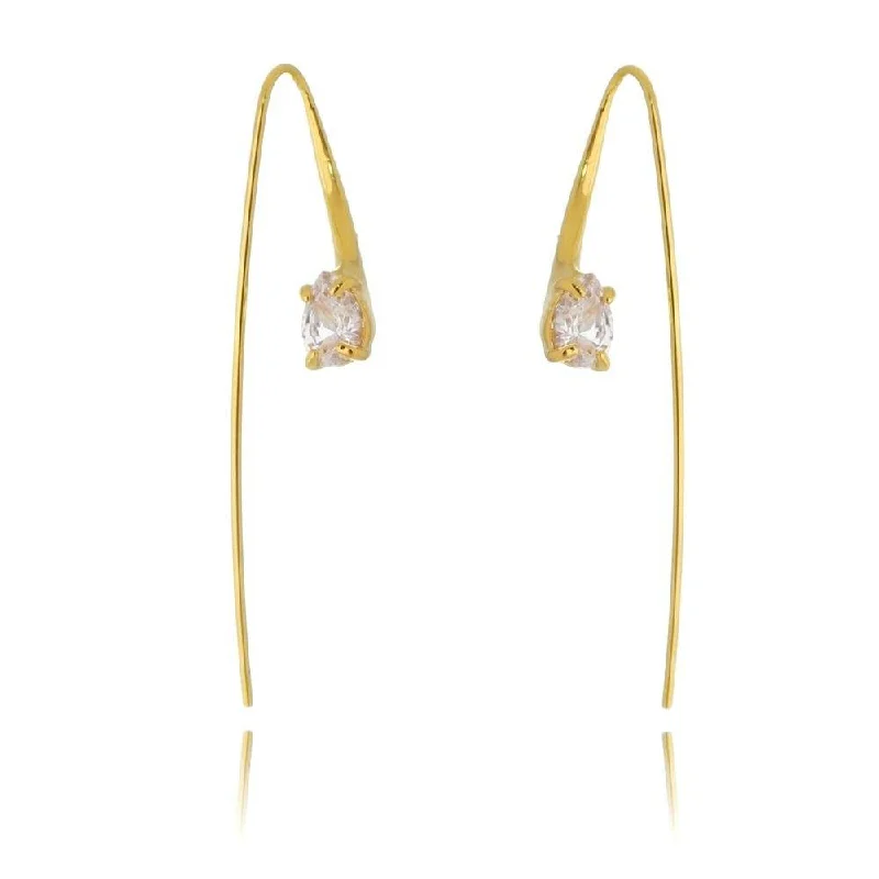 Multi-Stone Drop Earrings-Cubic Zirconia Loop Dangling Earring