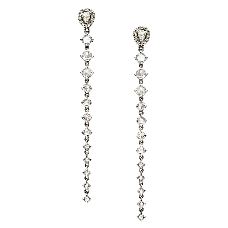 Designer Crystal Earrings-Leigh Earrings White Gold