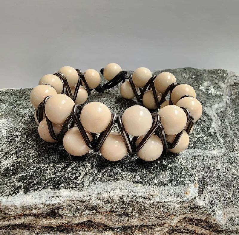 Custom Name Cuff Bracelets-The George Helix Riverstone Bracelet