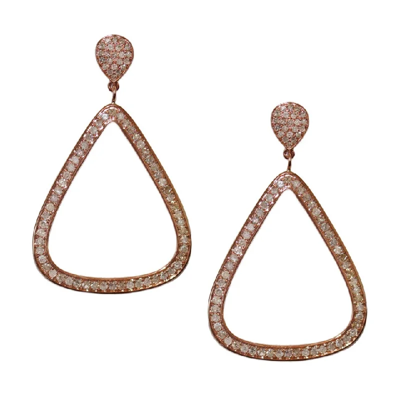 Clear Drop Earrings-Claire Earrings Rose Gold