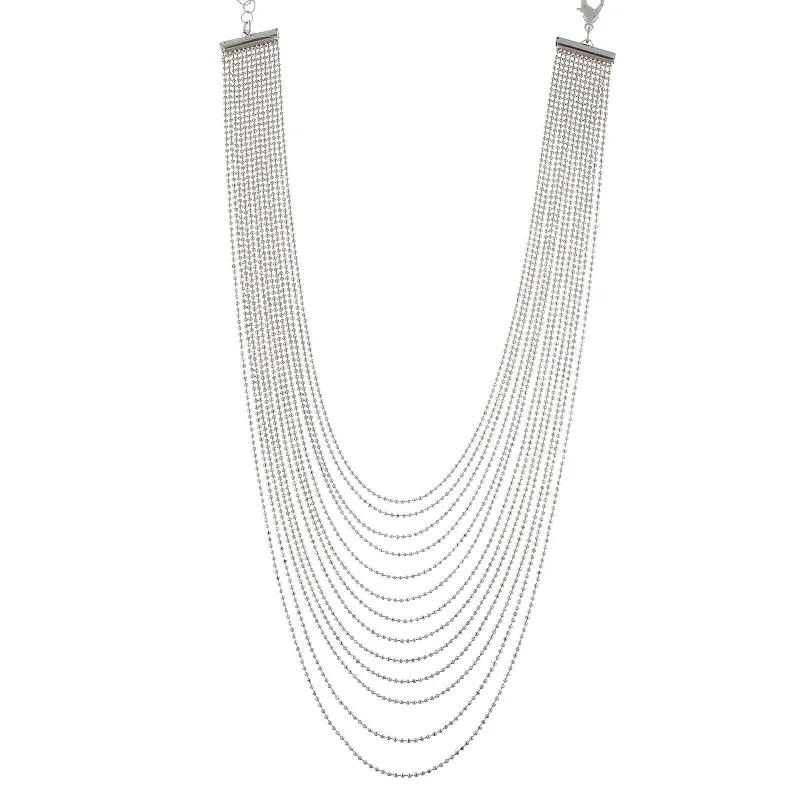 Sun Necklaces-2028 Jewelry Multi-Row Chain Necklace 15" + 3" Extender